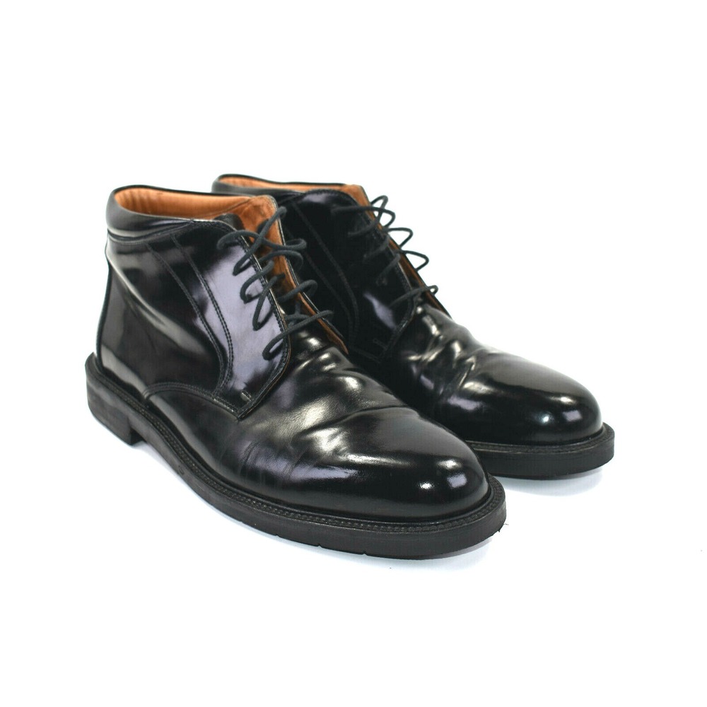 Johnston & Murphy Men's Black Patent Leather Dress Boots Size‎ 12 M Italy